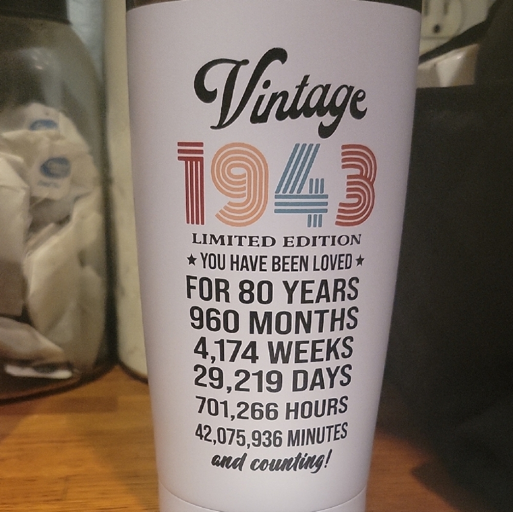 Vintage 1943 Limited Edition White Tumbler